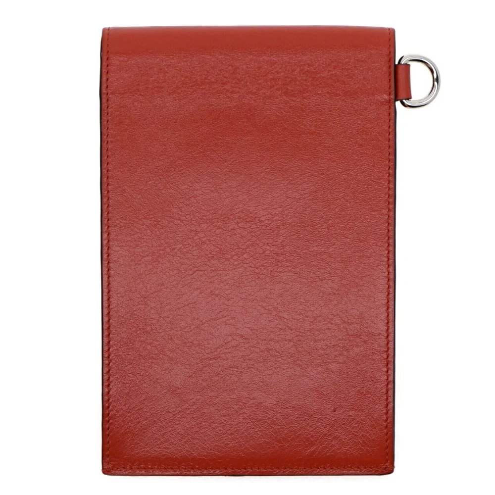 Valentino V-RING Wallet & Pouch On Strap Red Leather New